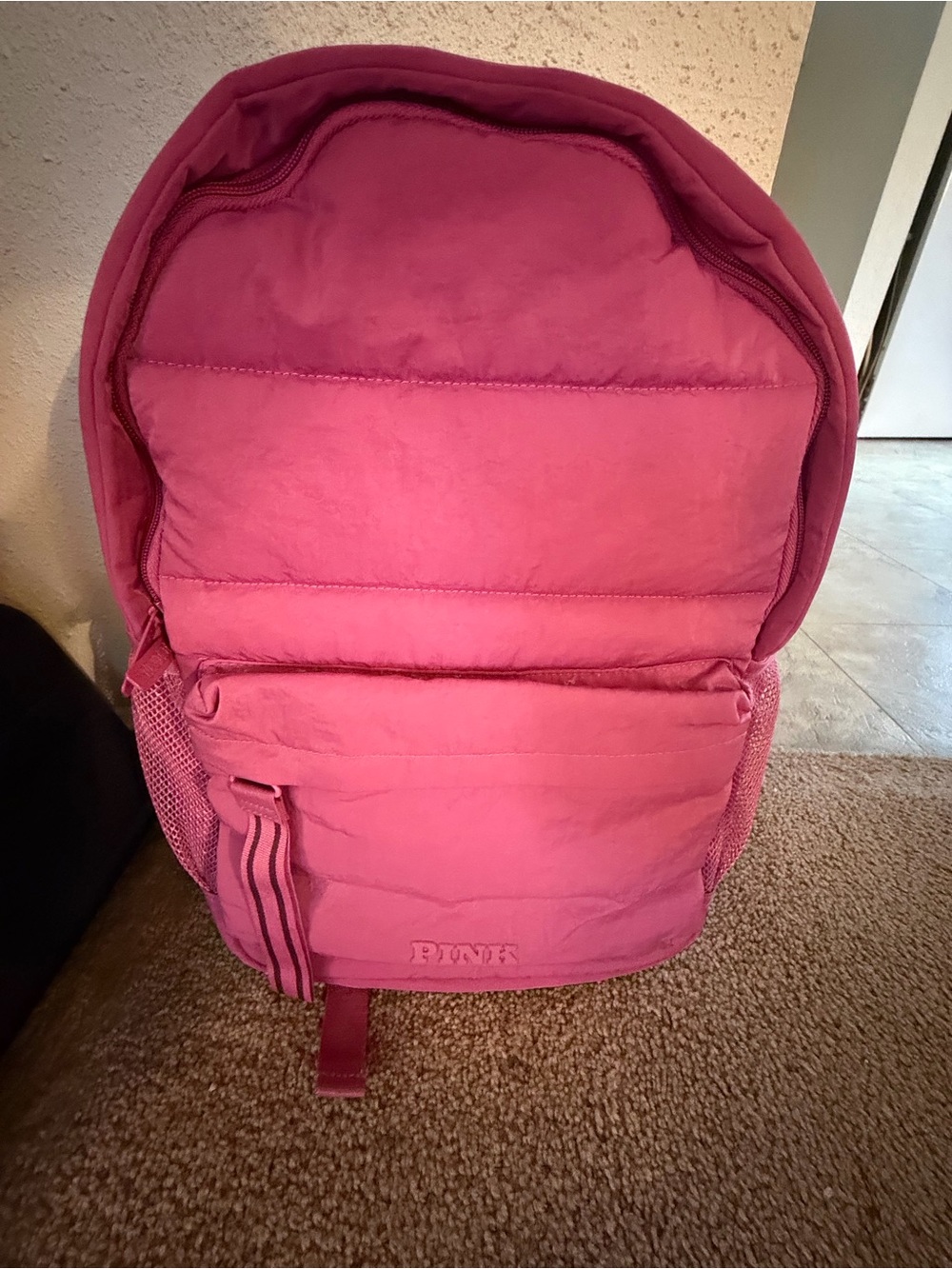 Pink Quilted Women's Backpack- Mauve
